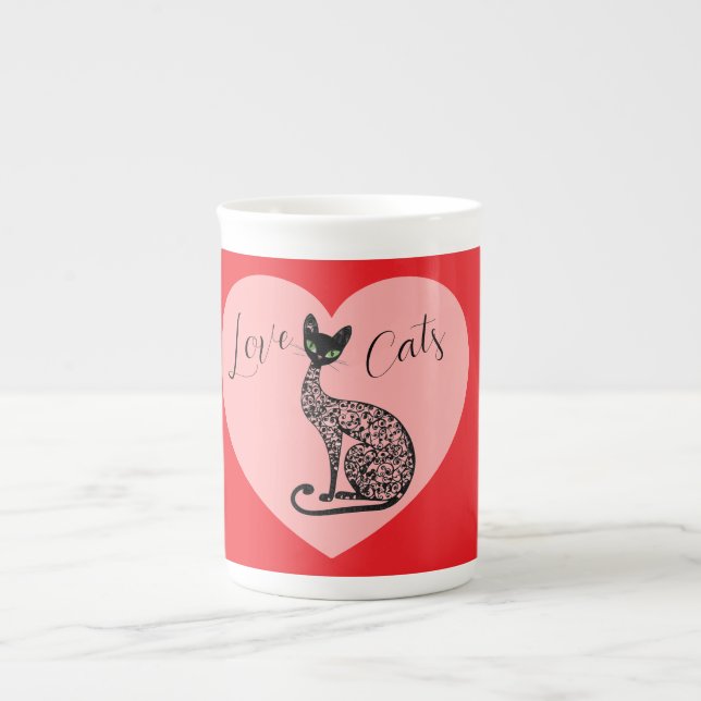 Caneca De Porcelana Gatos de Estimação (Frente)