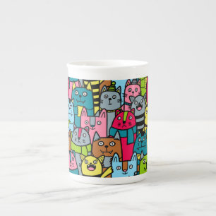 Caneca De Porcelana Gatos e gatinhos