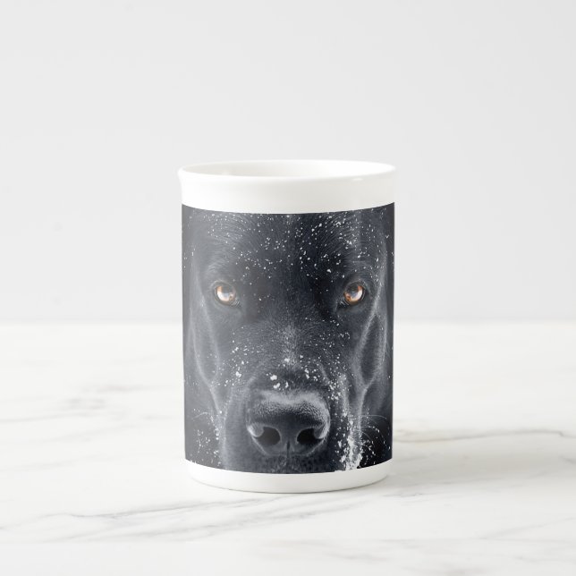 Caneca De Porcelana German shepherd Preto (Frente)