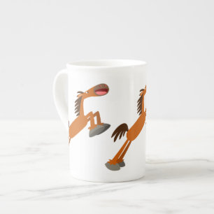 Caneca De Porcelana Giddyup, Horsey! Cartoon Horse Bone China Mug
