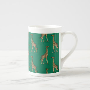 Caneca De Porcelana Girafa Mamífero Verde Esmeralda Animal Selvagem Áf