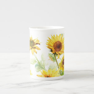 Caneca De Porcelana Girassol da aguarela