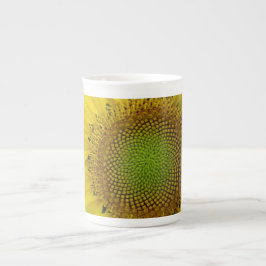 Caneca De Porcelana Girassol e Sementes, Espiral, Razão Áurea 