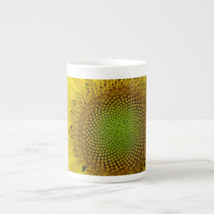 Caneca De Porcelana Girassol e Sementes, Espiral, Razão Áurea