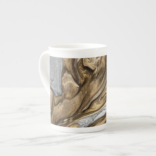 caneca de porcelana glamour 002 marrom líquido (Frente Esquerda)