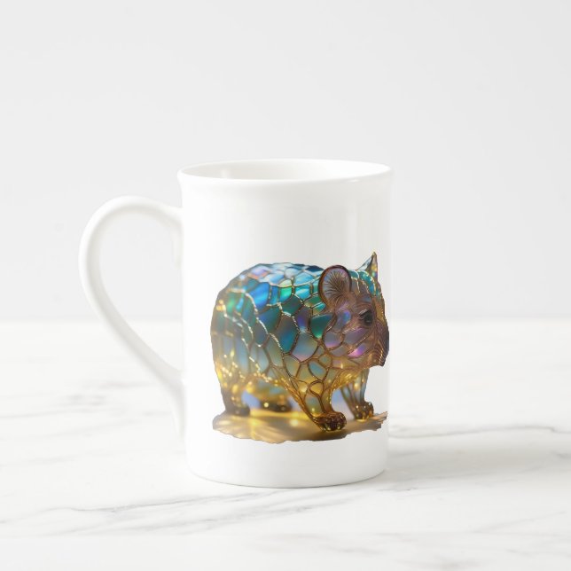 Caneca De Porcelana Glass Opalised Australian Wombat, (Esquerda)