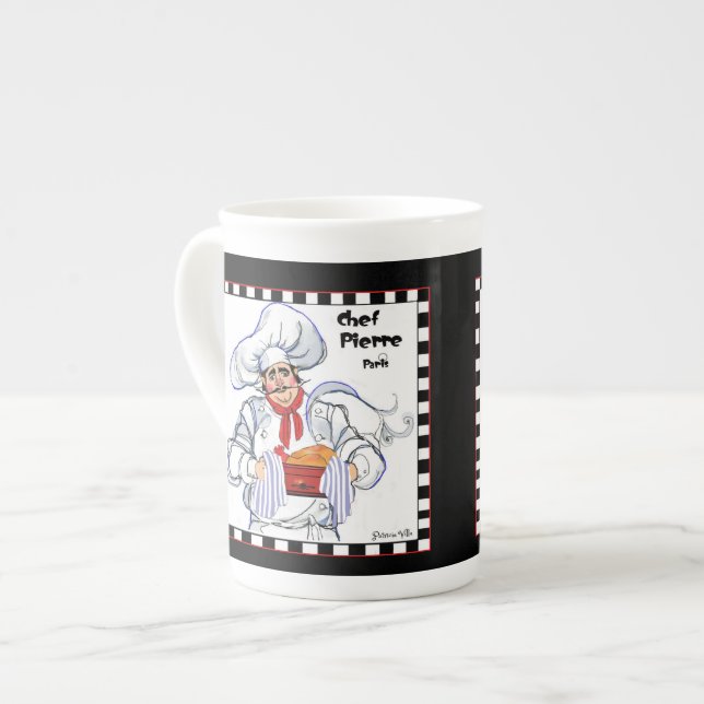Caneca De Porcelana Gordura Chef de Arte Mug (Frente Esquerda)