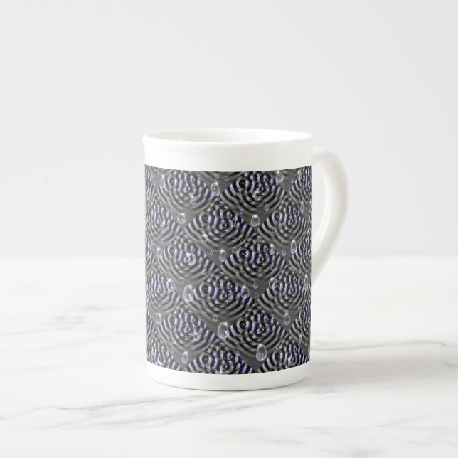 Caneca De Porcelana Gotículas de Chuva no Metal (Frente Esquerda)