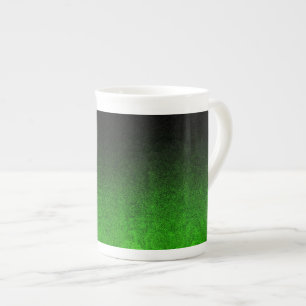 Caneca De Porcelana Gradação de Brilho Verde e Preto