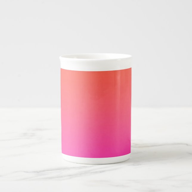 Caneca De Porcelana Gradiente Cor-de-Rosa Laranja (Frente)