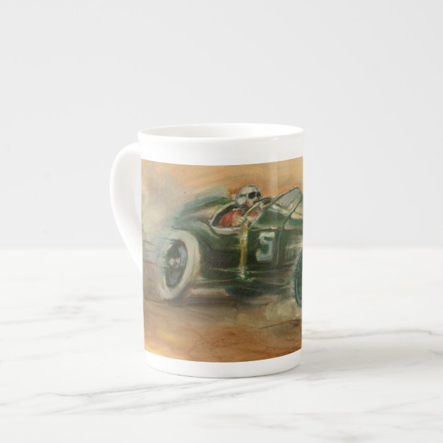 Caneca De Porcelana Grande Prêmio da França Racecar por Ethan Harper (Frente Esquerda)