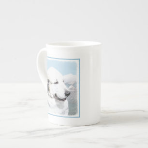 Caneca De Porcelana Grandes Pyrenees que pintam - arte original do cã