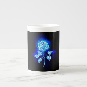 Caneca De Porcelana Gravação de Rosa Azul