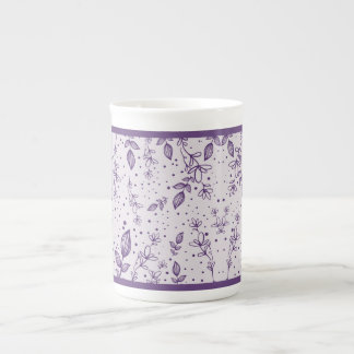 Caneca De Porcelana Greenery Desenhada à Mão Roxa