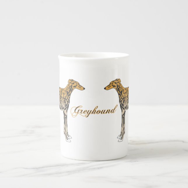 Caneca De Porcelana Greyhound Red Brindle (Frente)
