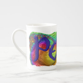 Caneca De Porcelana Groovy Bone China Peace Mug