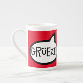 Caneca De Porcelana Grüezi! Olá em alemão suíço, Schwiizerdütsch