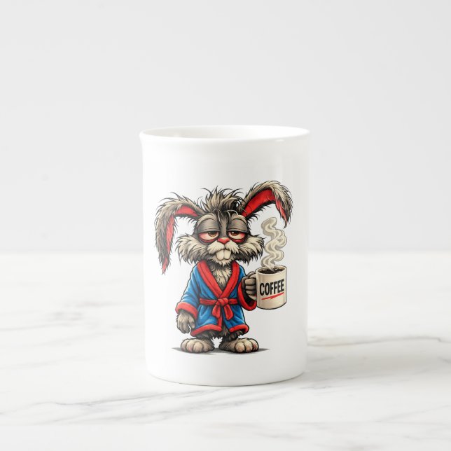 Caneca De Porcelana Grumpy Bunny Coffee Funny T-Shirt (Frente)