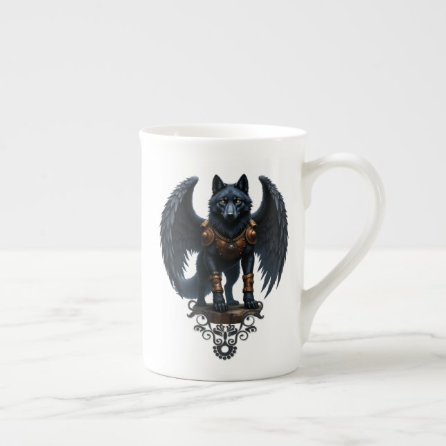 Caneca De Porcelana Guardião da Lua – O Lobo de Asa Preta (Direita)