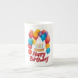 Caneca De Porcelana Happy Birthday
