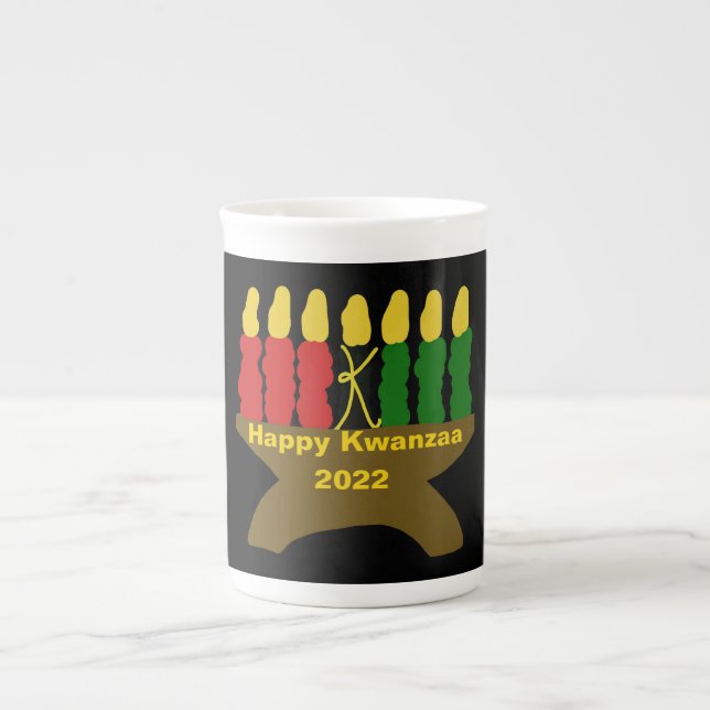 Caneca De Porcelana Happy Kwanzaa (Frente)