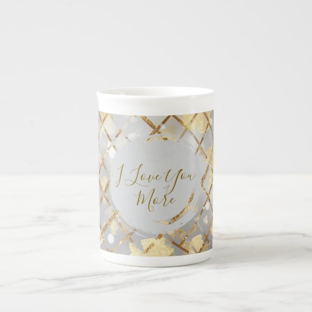 Caneca De Porcelana Happy Valentine's Day, Modern, Elegant Luxury  (Frente)