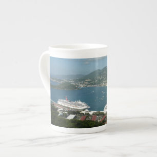 Caneca De Porcelana Harbor em Ruas. Thomas Ilhas Virgens dos EUA