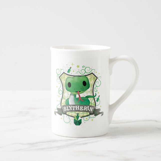 Caneca De Porcelana Harry Potter | Charmoso Brasão SLYTHERIN™ (Direita)