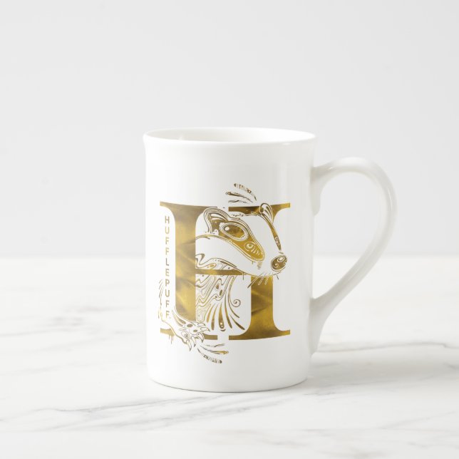 Caneca De Porcelana Harry Potter | Gráfico Aguamenti HUFFLEPUFF™ (Direita)
