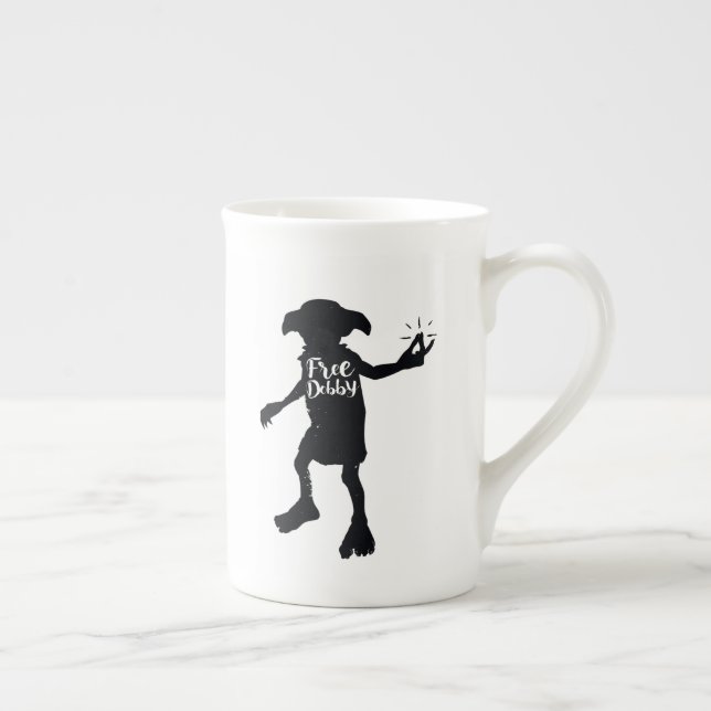 Caneca De Porcelana Harry Potter | "Libertem o Dobby" Tipografia Silhu (Direita)