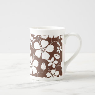 CANECA DE PORCELANA HAWAIIAN HULA (HIBISCUS) BROWN