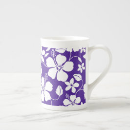 CANECA DE PORCELANA HAWAIIAN HULA (HIBISCUS) PURPLE BONE CHINA MUG