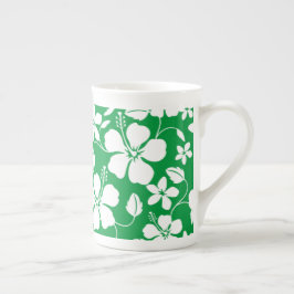 CANECA DE PORCELANA HAWAIIAN HULA (HIBISCUS) VERDE