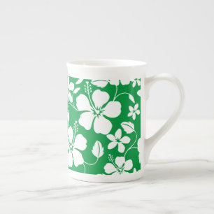 CANECA DE PORCELANA HAWAIIAN HULA (HIBISCUS) VERDE