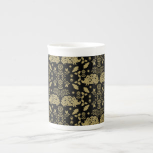 Caneca De Porcelana Hedgehog Folk Art