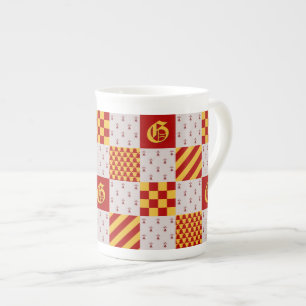 Caneca De Porcelana Herádico da Fantasia Magia Amarela Medieval