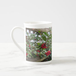 Caneca De Porcelana Holly Berries e Cerca - Martha's Vineyard