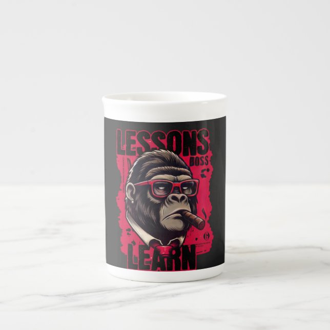 Caneca De Porcelana Home/Kitchen Gorilla Boss Lessons Learn Mug (Frente)