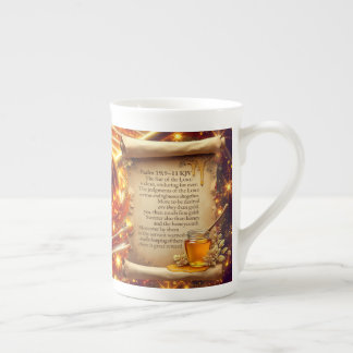 Caneca De Porcelana Honey Swirl | Salm 19:9-11 KJV Mug
