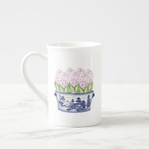Caneca De Porcelana Hyacinths Rosa em Chinoiserie Planter