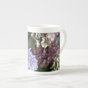 Caneca De Porcelana Hydrangeas roxos de 1 azul da lavanda