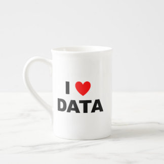Caneca De Porcelana I Love Data Bone China Mug | Geek Coffee Cup