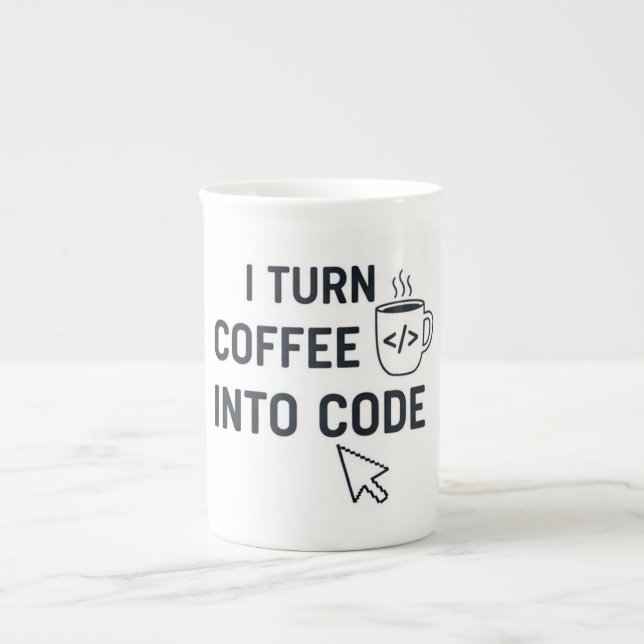 Caneca De Porcelana I Turn Coffee Into Code - Funny Programmer Quote (Frente)