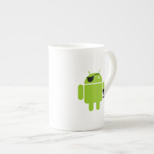 Caneca De Porcelana Ícone do robô do Android como um pirata