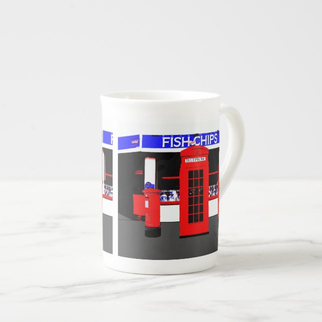 Caneca De Porcelana Ícones Ingleses Normalmente Inglaterra (Frente Esquerda)