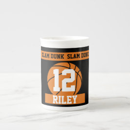 Caneca De Porcelana Idade do Nome Personalizado de Basquete