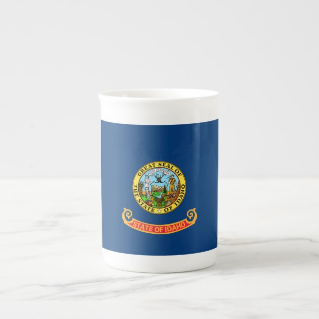 Caneca De Porcelana Idaho Flag: Estado Gem, América Mountain West (Frente)