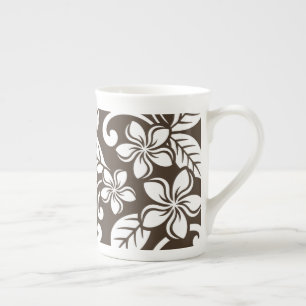 CANECA DE PORCELANA ILHA PLUMERIA (CAFÉ BROWN)