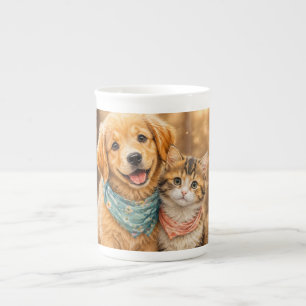 Caneca De Porcelana Ilustração da natureza de estimação fofa e caprich