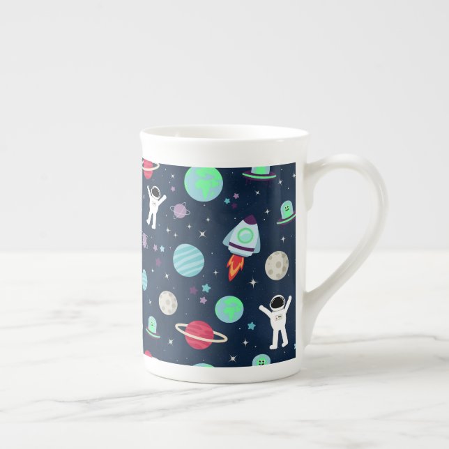 Caneca De Porcelana ilustração de padrão espacial (Direita)